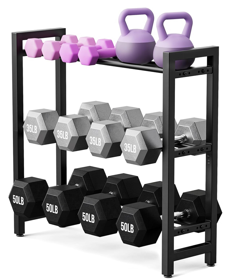 Soporte para mancuernas y kettlebells